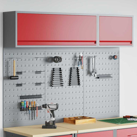 Gereedschapskast set met plank 5 pcs Rood Gepoedercoat staal is nu te koop bij PeponiXL, paradijselijk wonen!