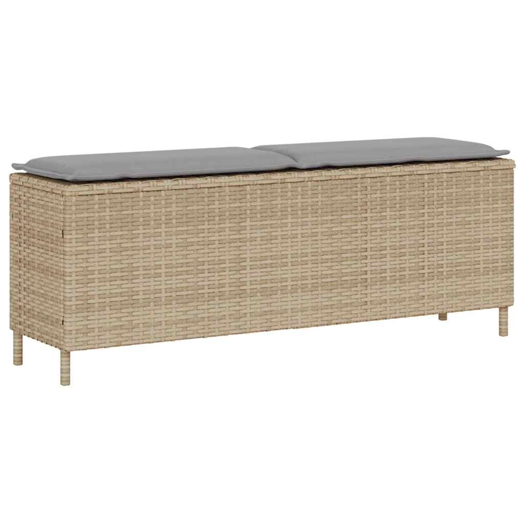 Tuinbank met kussen 110x30x40,5 cm poly rattan beige is nu te koop bij PeponiXL, paradijselijk wonen!