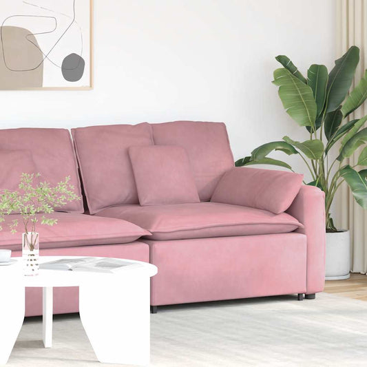 Modulaire bank Armleuning eindmodule met kussens 100 cm roze is nu te koop bij PeponiXL, paradijselijk wonen!