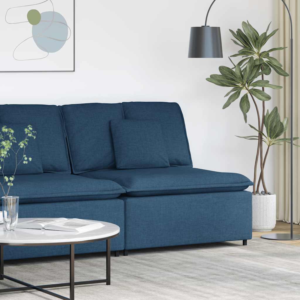 Modulaire bank middenmodule met kussens 100 cm blauw is nu te koop bij PeponiXL, paradijselijk wonen!