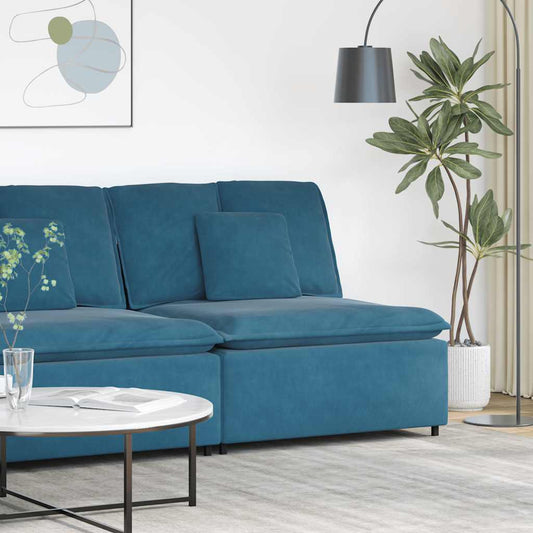 Modulaire bank middenmodule met kussens 100 cm blauw is nu te koop bij PeponiXL, paradijselijk wonen!