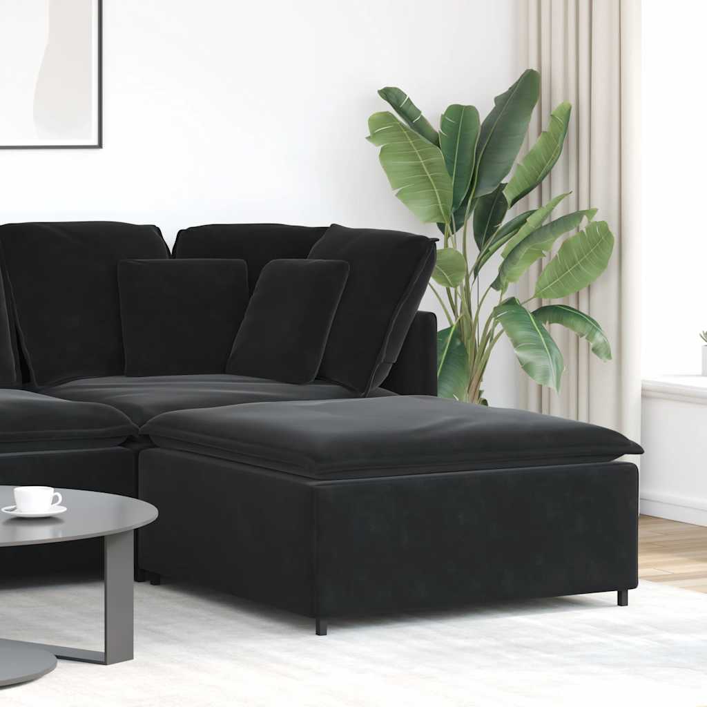 Modulaire bank voetenbank module zwart 100x100x48 cm is nu te koop bij PeponiXL, paradijselijk wonen!