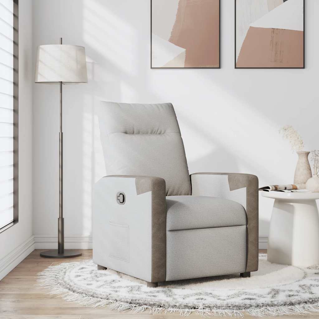 vidaXL Fauteuil verstelbaar stof wolk grijs