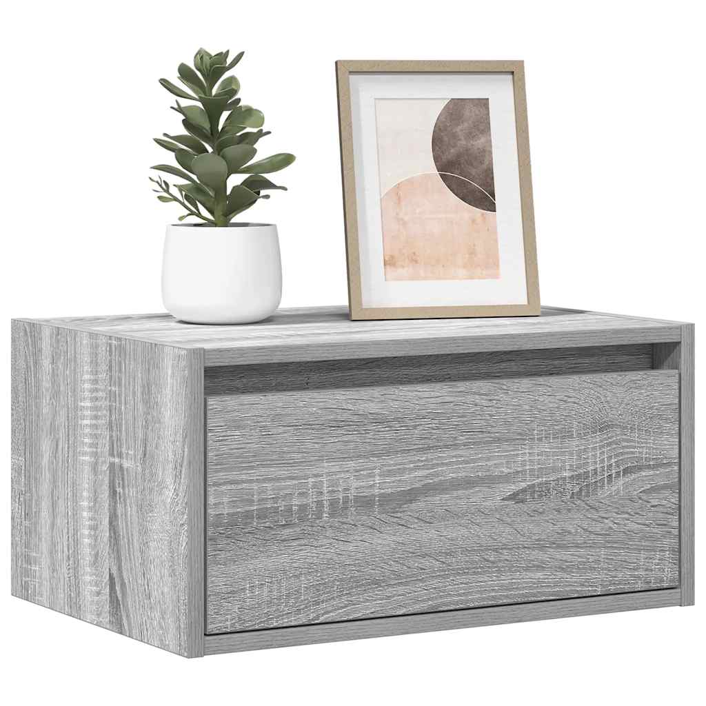 Nachtkastjes met LED's 2 st wandgemonteerd grijs sonoma eiken is nu te koop bij PeponiXL, paradijselijk wonen!