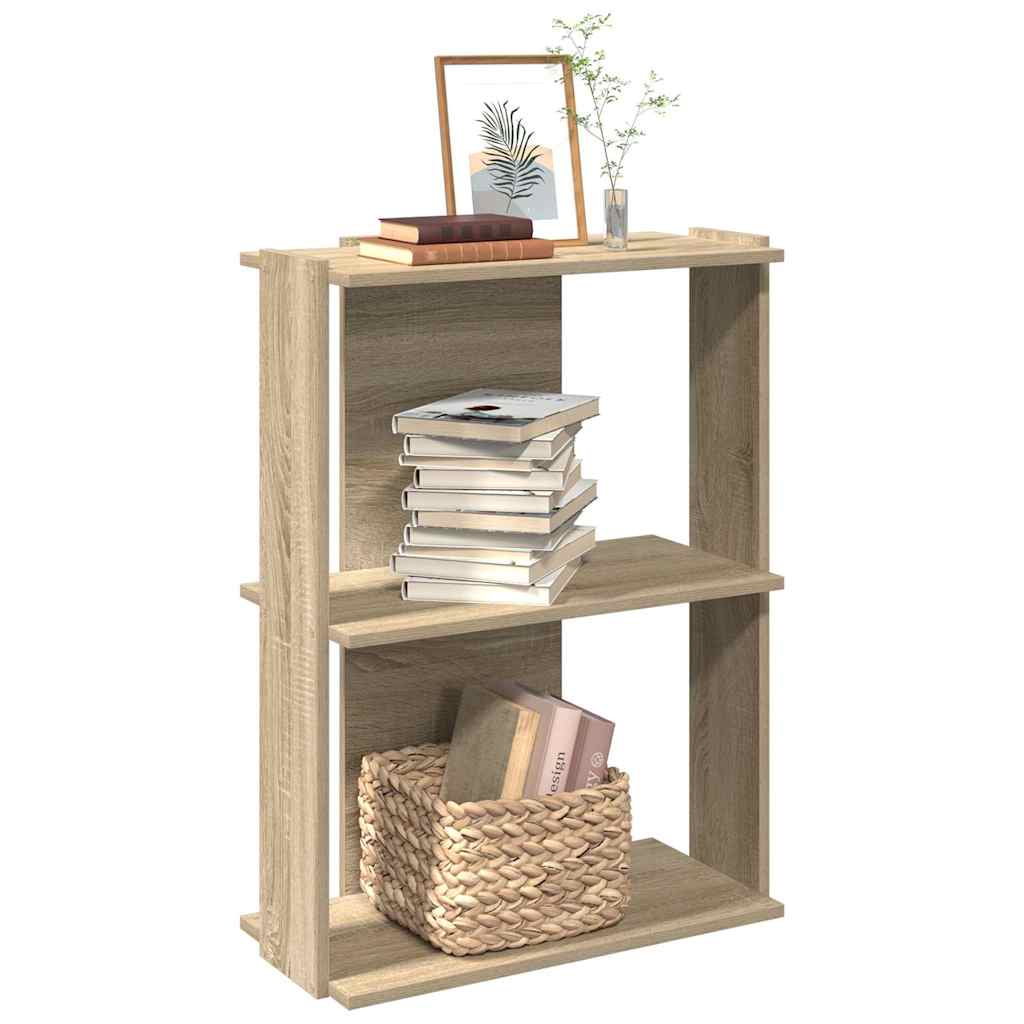 Boekenkast 3-laags 60x30x80 cm bewerkt hout sonoma eikenkleurig is nu te koop bij PeponiXL, paradijselijk wonen!