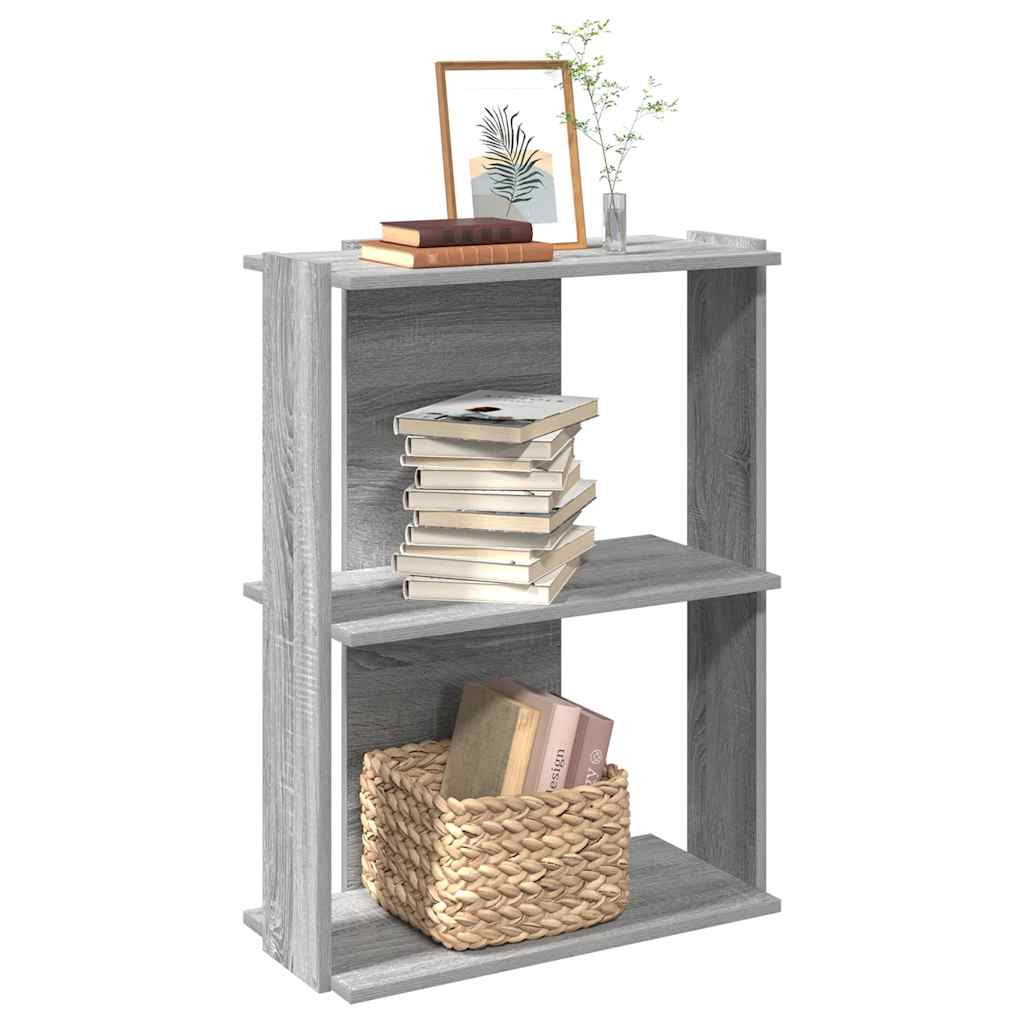 Boekenkast 3-laags 60x30x80 cm bewerkt hout grijs sonoma eiken is nu te koop bij PeponiXL, paradijselijk wonen!