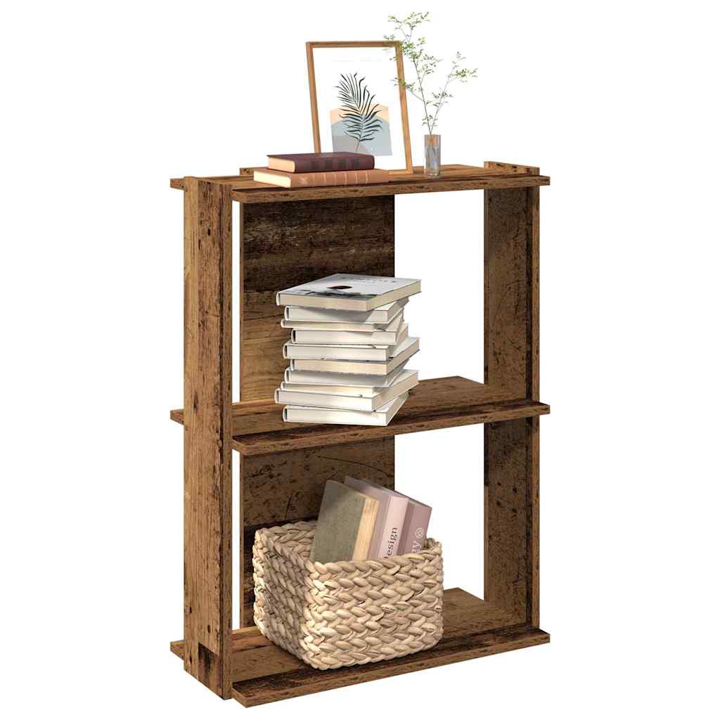 Boekenkast 3-laags 60x30x80 cm bewerkt hout oud houtkleur is nu te koop bij PeponiXL, paradijselijk wonen!
