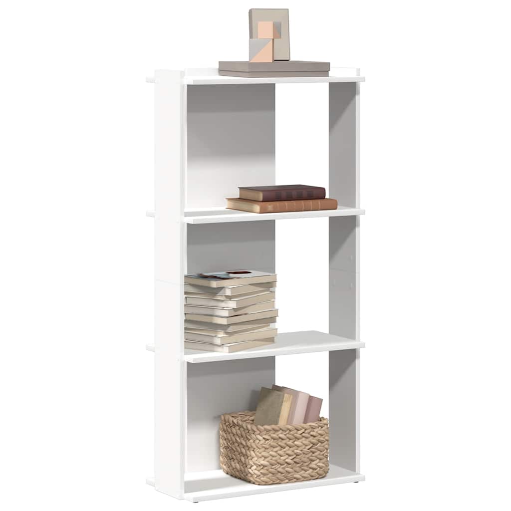 Boekenkast 3-laags 60x30x120 cm bewerkt hout wit is nu te koop bij PeponiXL, paradijselijk wonen!
