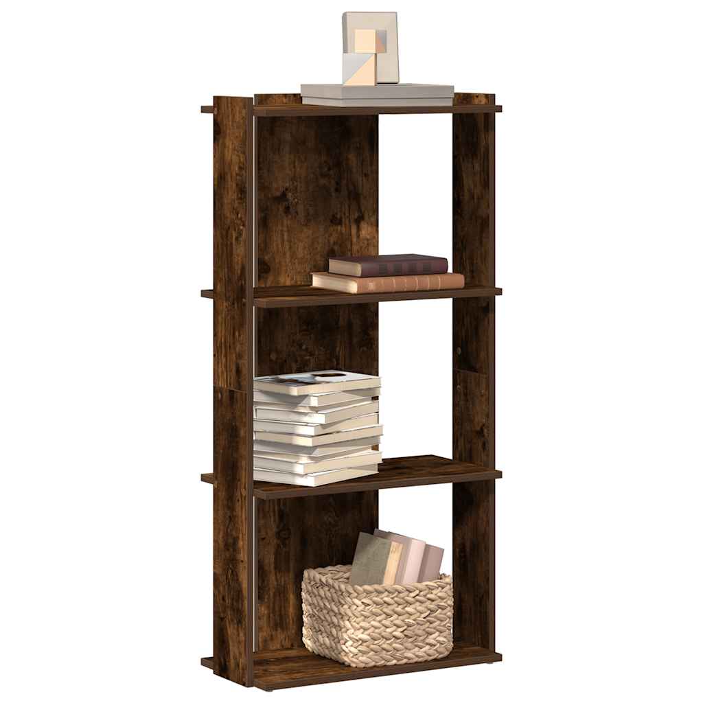 Boekenkast 3-laags 60x30x120 cm bewerkt hout gerookt eikenkleur is nu te koop bij PeponiXL, paradijselijk wonen!