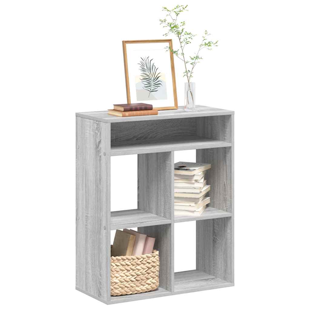 Boekenkast 66x31x80 cm bewerkt hout grijs sonoma eikenkleurig is nu te koop bij PeponiXL, paradijselijk wonen!