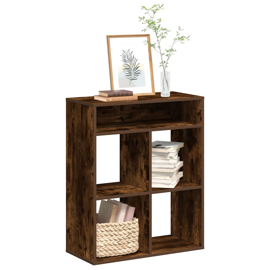 Boekenkast 66x31x80 cm bewerkt hout gerookt eikenkleurig is nu te koop bij PeponiXL, paradijselijk wonen!