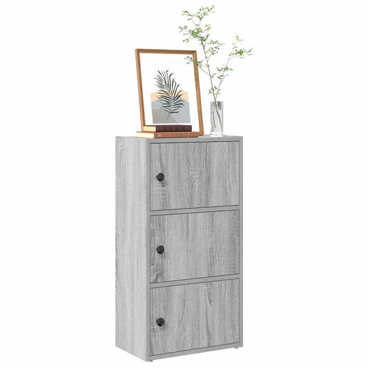 Boekenkast 40x24x77 cm bewerkt hout grijs sonoma eikenkleurig is nu te koop bij PeponiXL, paradijselijk wonen!
