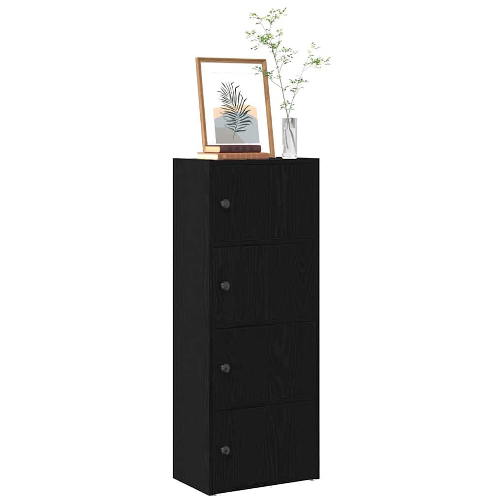 Boekenkast 40x24x102 cm bewerkt hout zwart eikenkleurig is nu te koop bij PeponiXL, paradijselijk wonen!