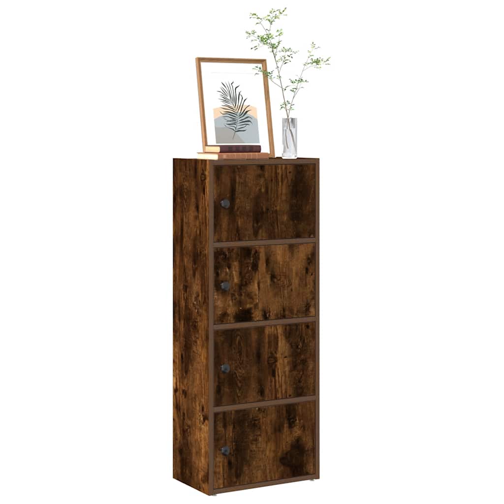 Boekenkast 40x24x102 cm bewerkt hout gerookt eikenkleurig is nu te koop bij PeponiXL, paradijselijk wonen!
