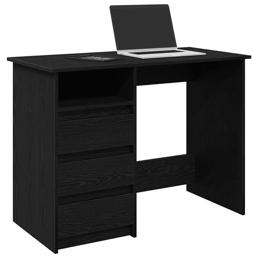 Bureau 102x50x75 cm bewerkt hout zwart is nu te koop bij PeponiXL, paradijselijk wonen!