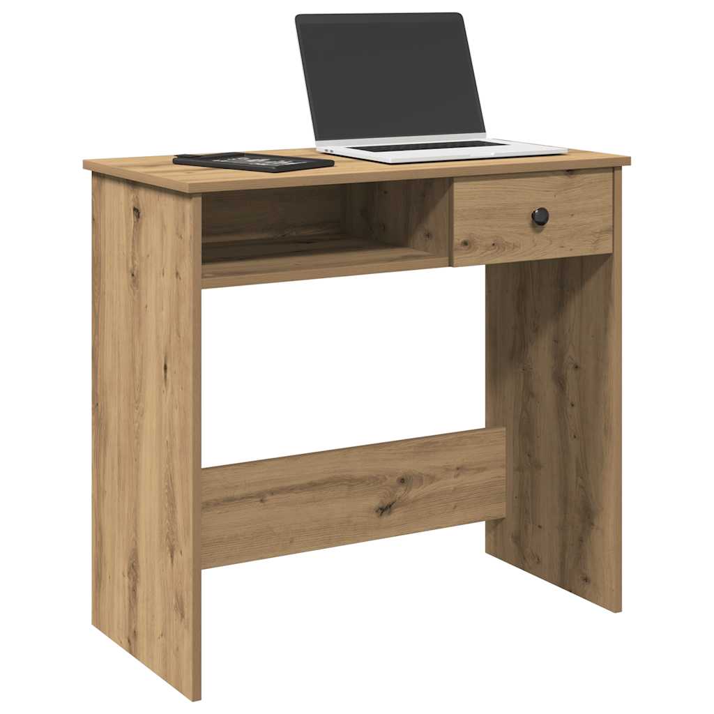 Bureau 80x40x75 cm bewerkt hout artisanaal eikenkleurig is nu te koop bij PeponiXL, paradijselijk wonen!