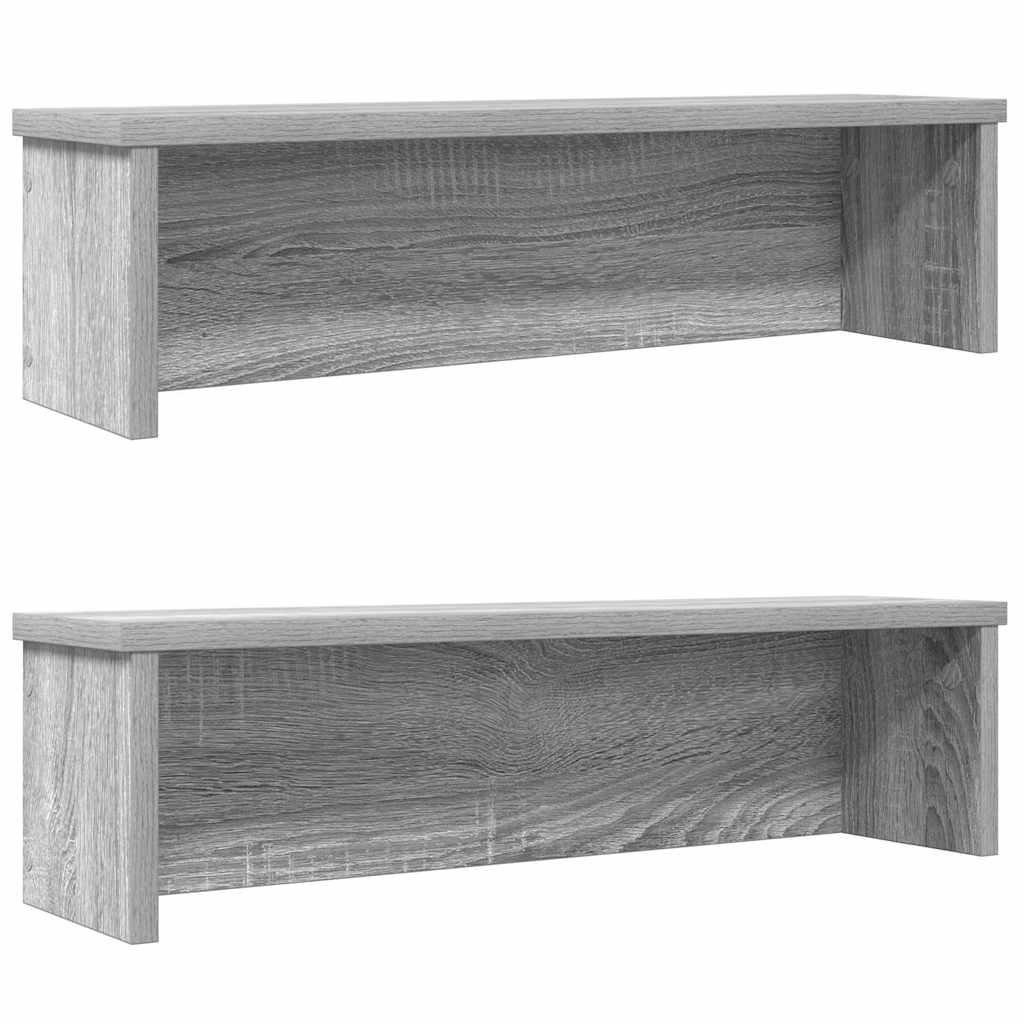 Keukenrekken stapelbaar 2 st 50x15x16 cm grijs sonoma eiken is nu te koop bij PeponiXL, paradijselijk wonen!