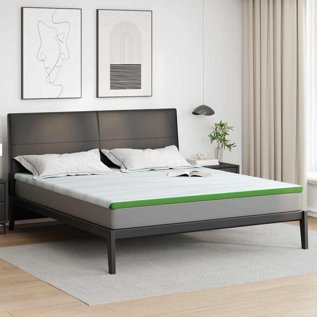 matrastopper Wit en Groen 200 x 200 cm Jacquard Stof is nu te koop bij PeponiXL, paradijselijk wonen!