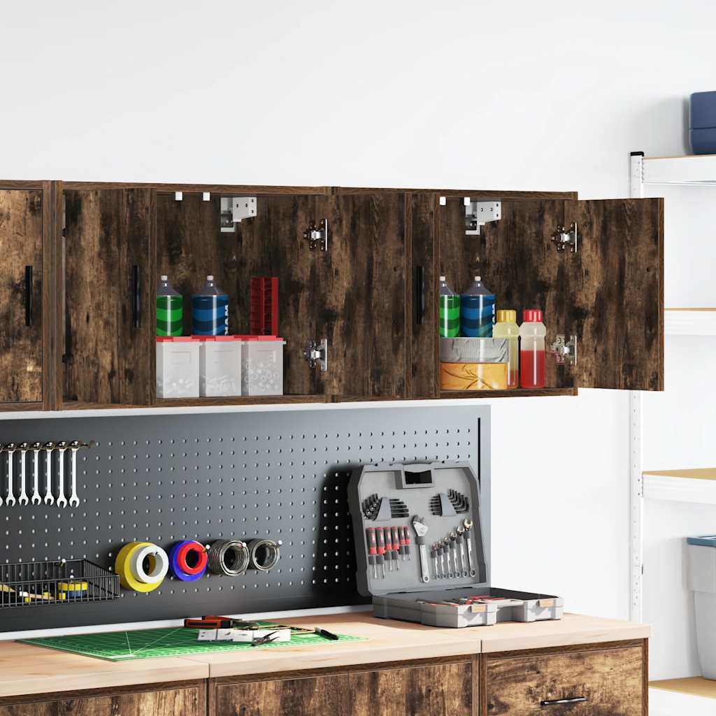 Garagewandkasten 2 st Spaanplaat gerookt eikenhout is nu te koop bij PeponiXL, paradijselijk wonen!