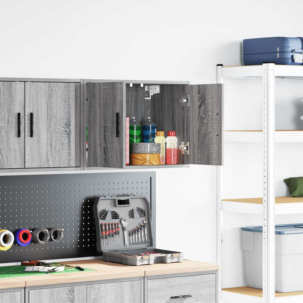 Garage wandkast bewerkt hout grijs Sonoma is nu te koop bij PeponiXL, paradijselijk wonen!