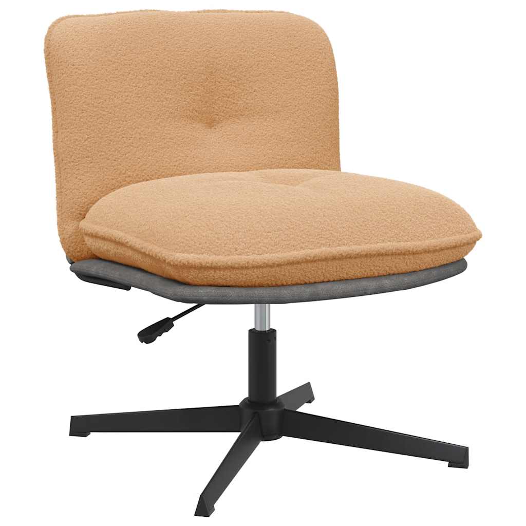 Bureaustoel beige gekrulde wolachtige stof is nu te koop bij PeponiXL, paradijselijk wonen!