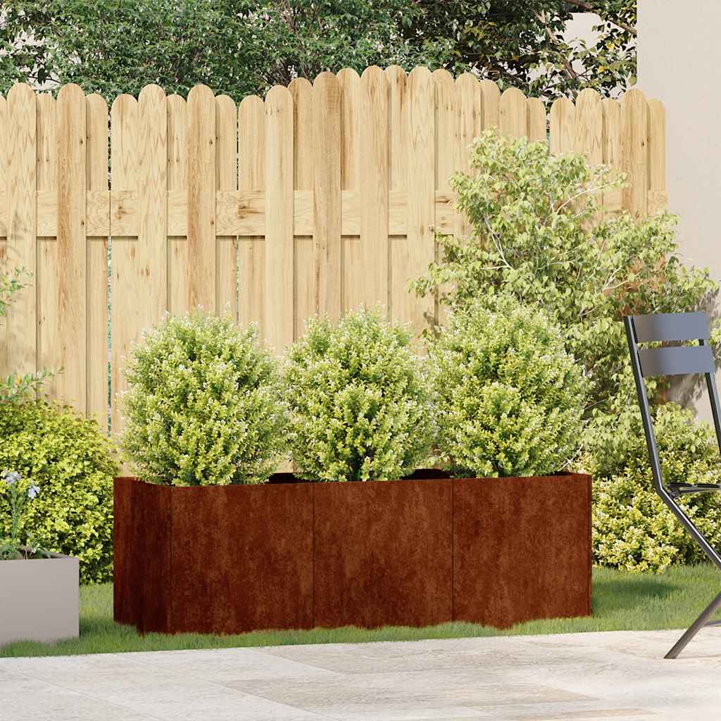 vidaXL Plantenbak roestig 120x40x40 cm weervast staal