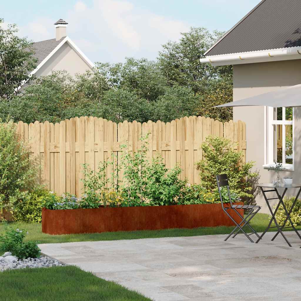 vidaXL Plantenbak roestig 360x40x40 cm weervast staal