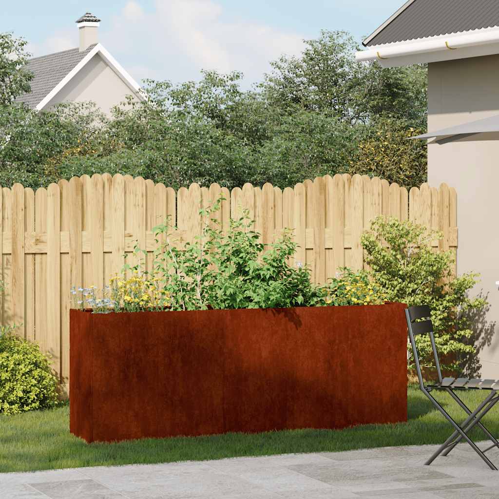 vidaXL Plantenbak roestig 200x40x80 cm weervast staal