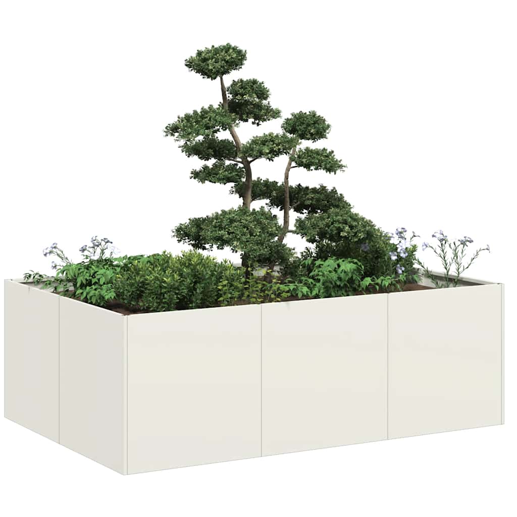 Plantenbak 120x80x40 cm staal wit is nu te koop bij PeponiXL, paradijselijk wonen!