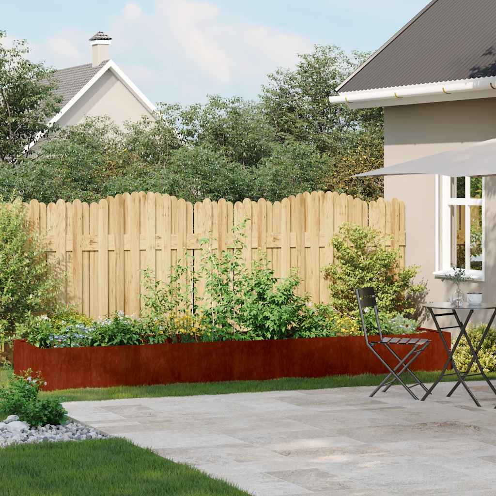 vidaXL Plantenbak roestig 360x80x40 cm weervast staal