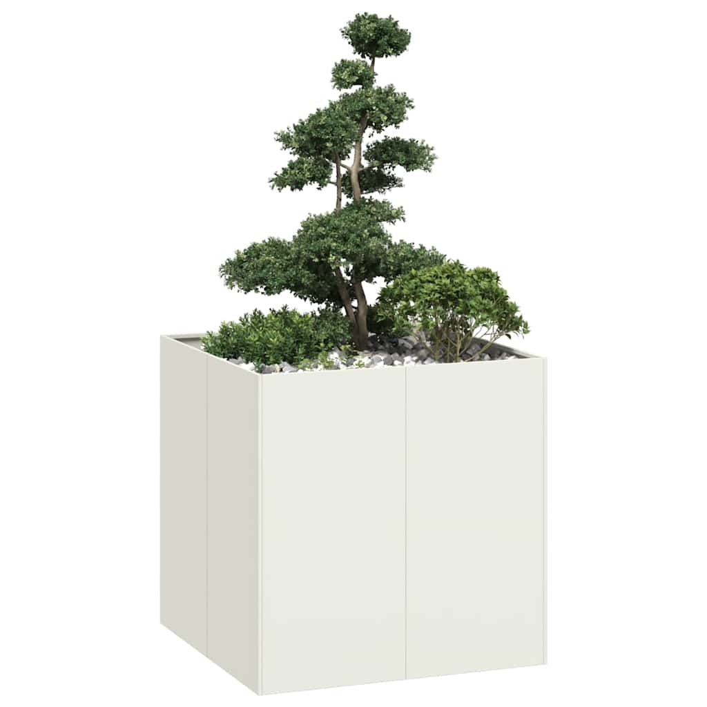 Plantenbak 80x80x80 cm staal wit is nu te koop bij PeponiXL, paradijselijk wonen!