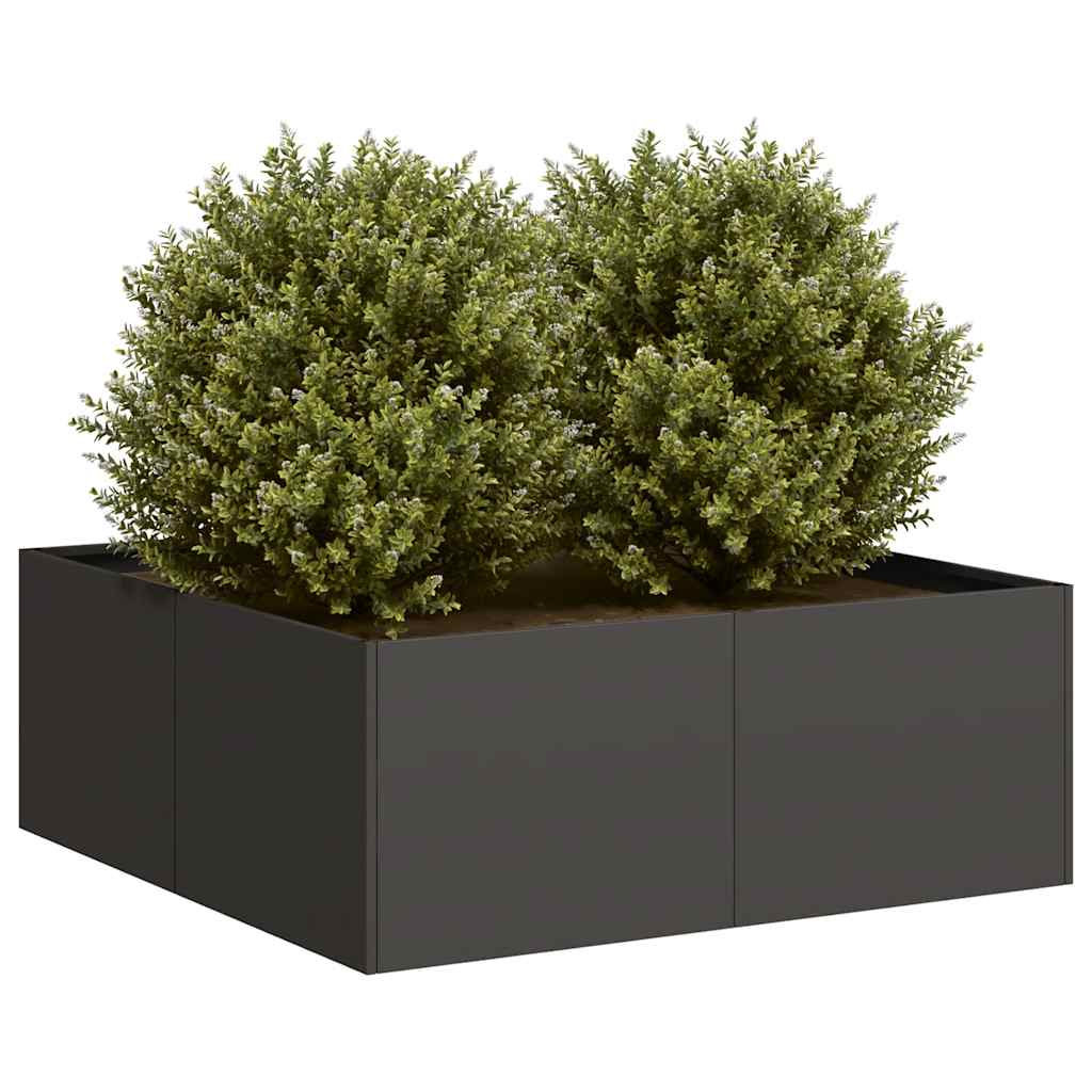 Plantenbak 80x80x30 cm staal zwart is nu te koop bij PeponiXL, paradijselijk wonen!