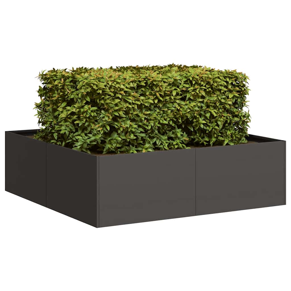Plantenbak 100x100x30 cm staal zwart is nu te koop bij PeponiXL, paradijselijk wonen!