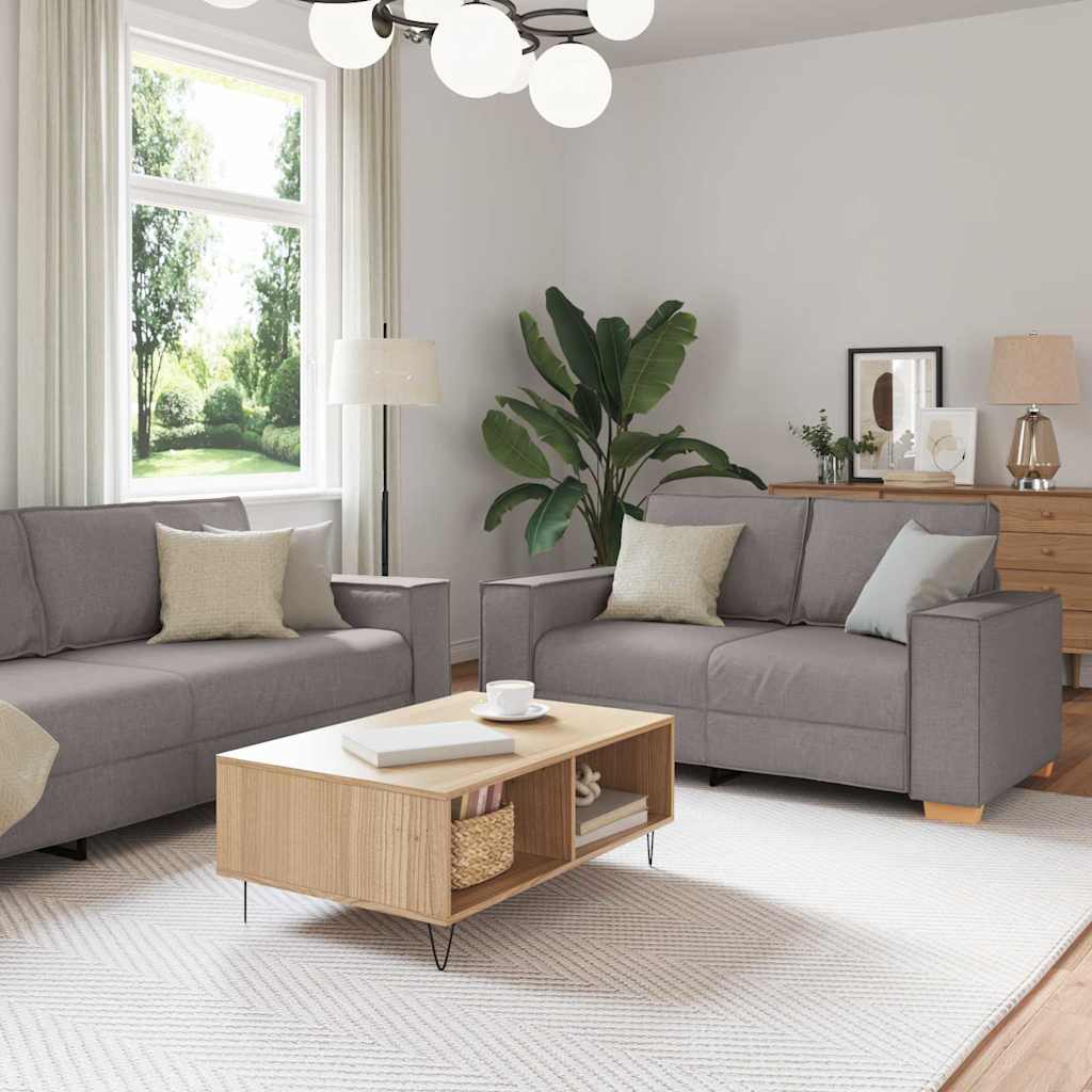 Bank 3 pcs Taupe 220 x 80 x 84 cm Linnen-mix stof is nu te koop bij PeponiXL, paradijselijk wonen!