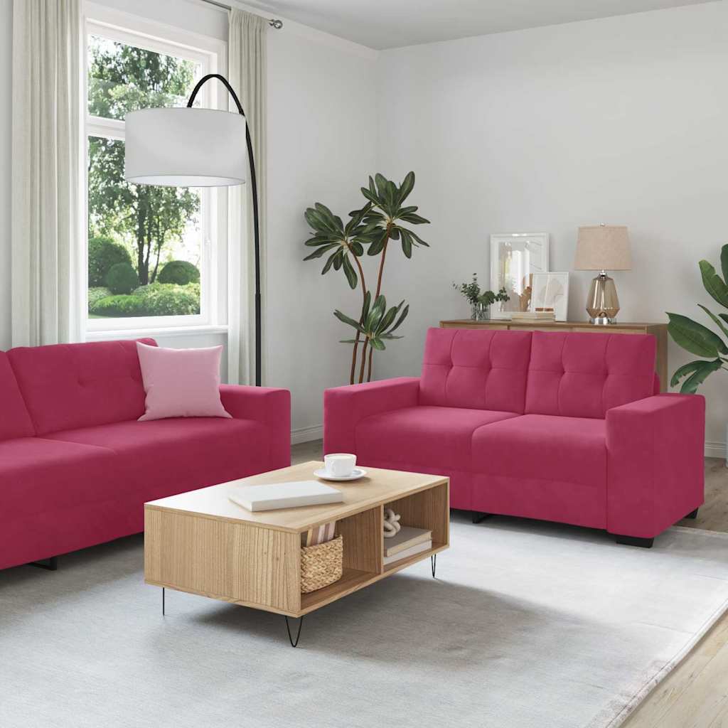 Bankstel 3 pcs Windrood 221 x 80 x 80 cm Fluweel is nu te koop bij PeponiXL, paradijselijk wonen!