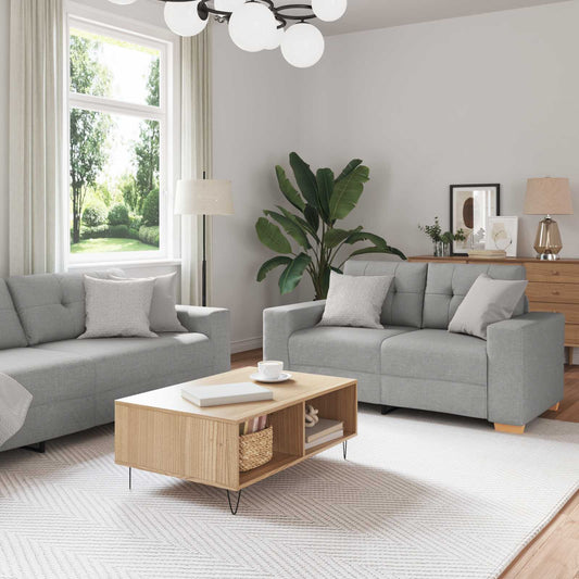 Bank 2 st Wolkengrijs Linnen-mix stof is nu te koop bij PeponiXL, paradijselijk wonen!