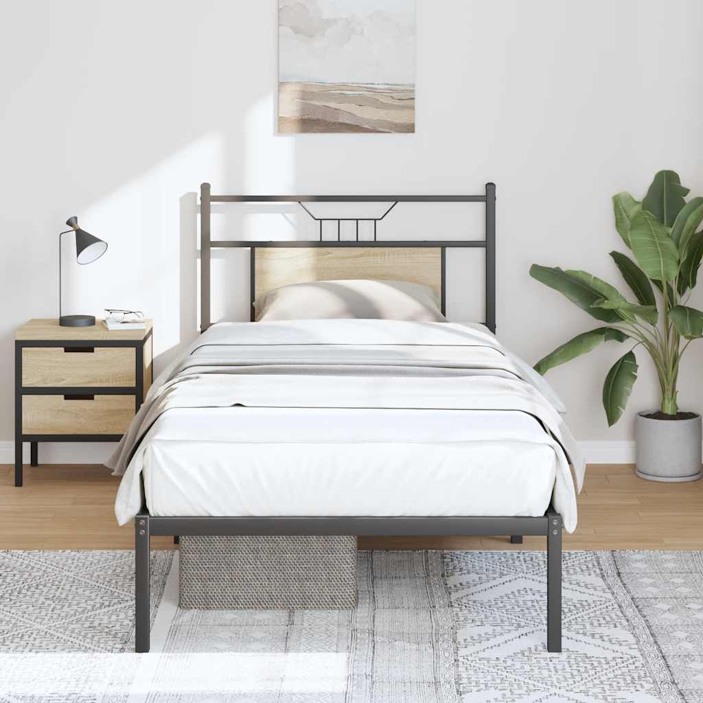 Bedframe zonder matras hout sonoma eikenkleurig 80x200 cm is nu te koop bij PeponiXL, paradijselijk wonen!