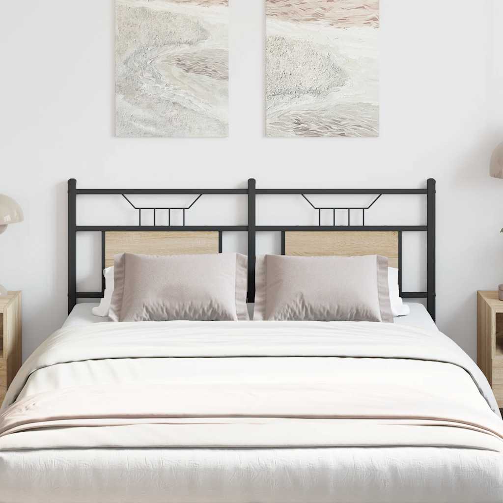Vervangend hoofdbord 137 cm spaanplaat sonoma eikenhout staal eikenhout is nu te koop bij PeponiXL, paradijselijk wonen!