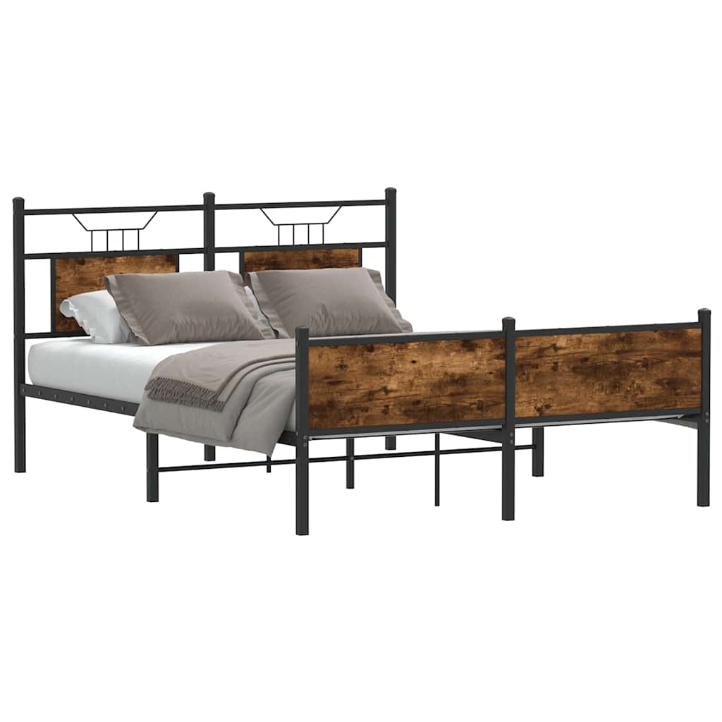 Bedframe zonder matras hout gerookt eikenkleurig 140x200 cm is nu te koop bij PeponiXL, paradijselijk wonen!