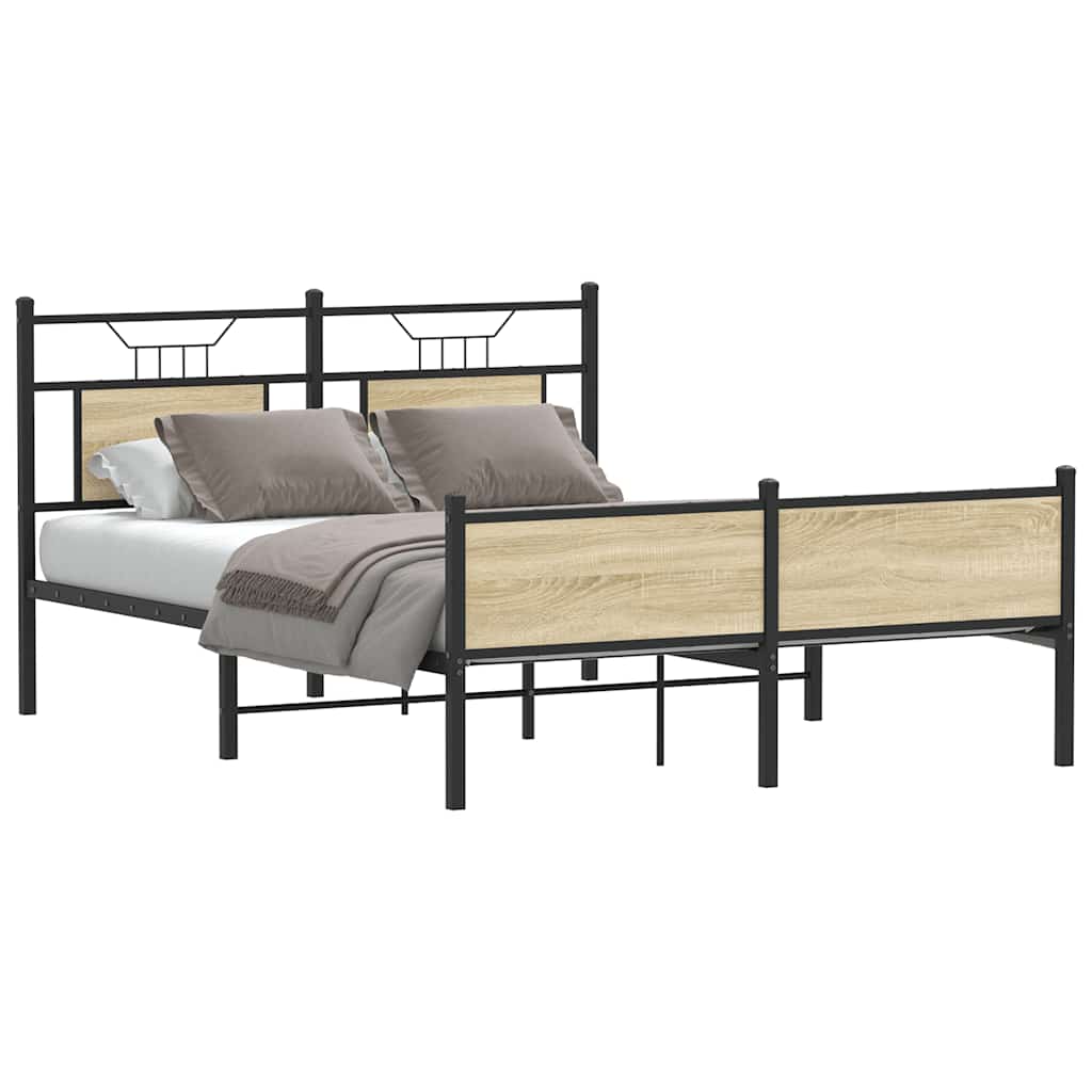 Bedframe zonder matras hout sonoma eikenkleurig 140x190 cm is nu te koop bij PeponiXL, paradijselijk wonen!
