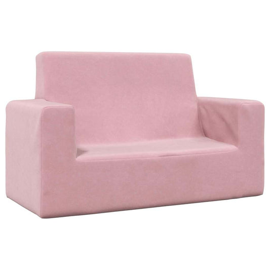 Kinderbank 2-zits zacht pluche roze is nu te koop bij PeponiXL, paradijselijk wonen!