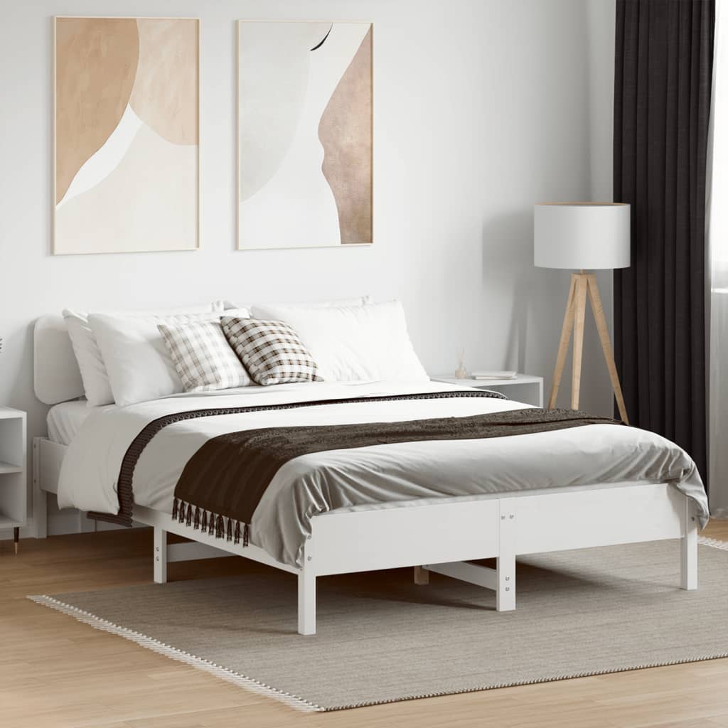 Bedframe zonder matras massief grenenhout wit 150x200 cm is nu te koop bij PeponiXL, paradijselijk wonen!
