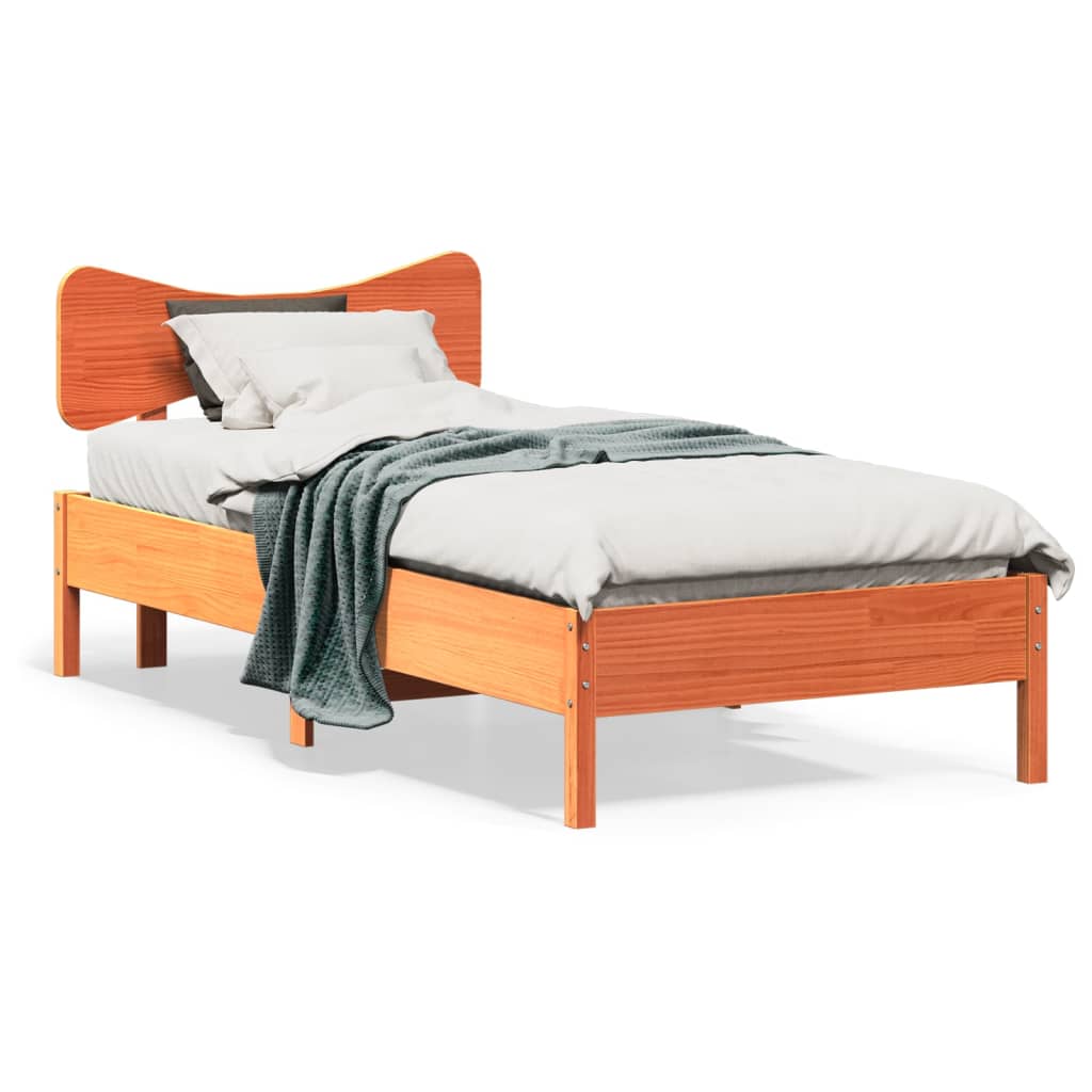 Bedframe zonder matras massief grenenhout wasbruin 90x200 cm is nu te koop bij PeponiXL, paradijselijk wonen!