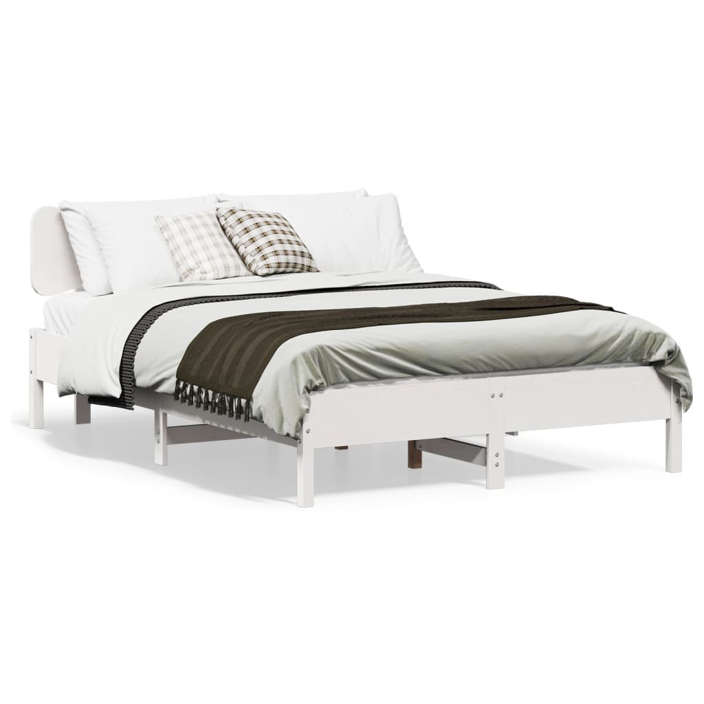 Bedframe zonder matras massief grenenhout wit 140x190 cm is nu te koop bij PeponiXL, paradijselijk wonen!