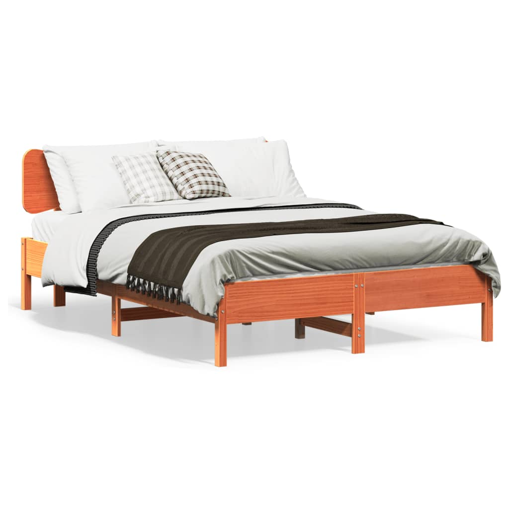 Bedframe zonder matras massief grenenhout wasbruin 120x190 cm is nu te koop bij PeponiXL, paradijselijk wonen!