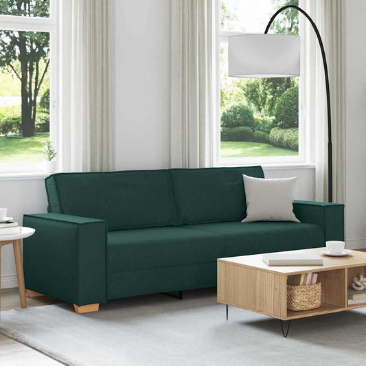 3-Zits Bank Donkergroen 220 cm Stof is nu te koop bij PeponiXL, paradijselijk wonen!