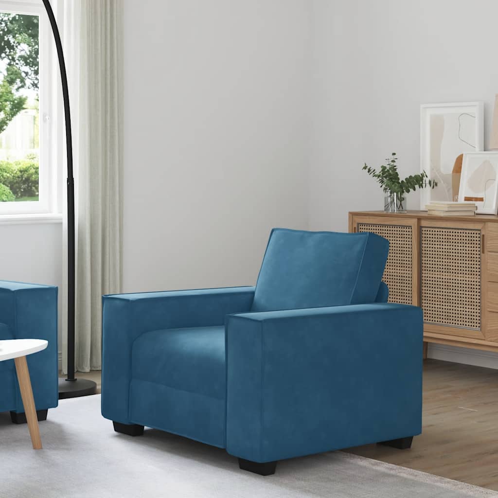 Sofastoel Blauw 100x78x84 cm Fluweel is nu te koop bij PeponiXL, paradijselijk wonen!