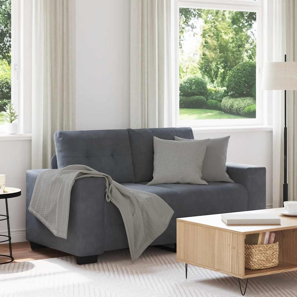 Loveseat bank 160x77x82 cm fluweel donkergrijs is nu te koop bij PeponiXL, paradijselijk wonen!