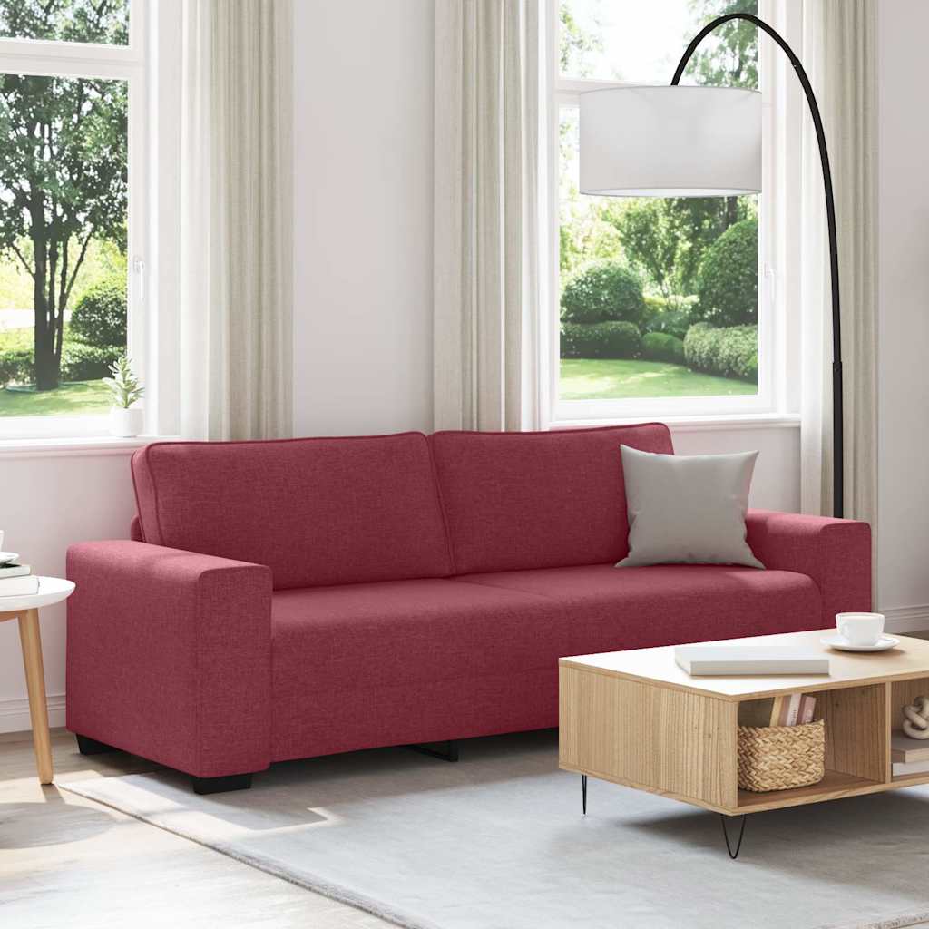 3-zitsbank wijnrood 220x77x82 cm stof is nu te koop bij PeponiXL, paradijselijk wonen!