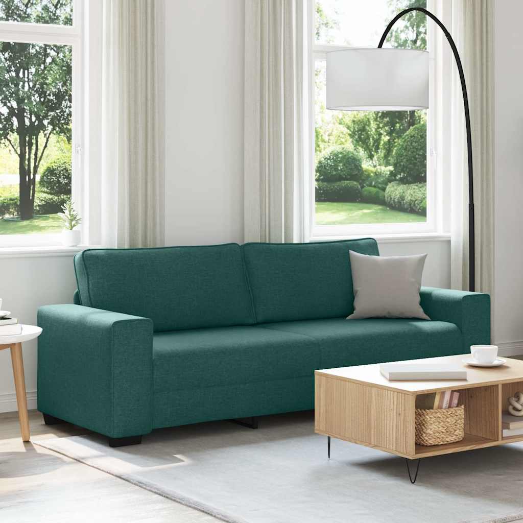 3-zitsbank donkergroen 220x77x82 cm stof is nu te koop bij PeponiXL, paradijselijk wonen!